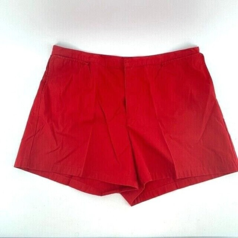 Ralph Lauren Women's Red Khaki Shorts Size 12 Chino Summer 14" Length